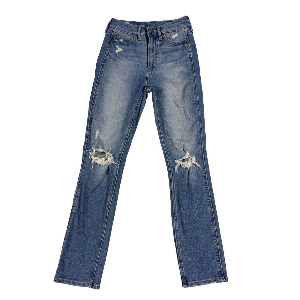 Gap Vintage Slim High Rise Jeans Women's 25/0 Light Destroy Distressed Blue